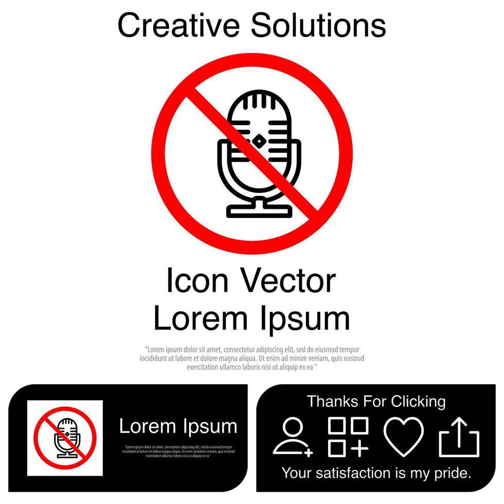 No Microphone Icon EPS 10 vector