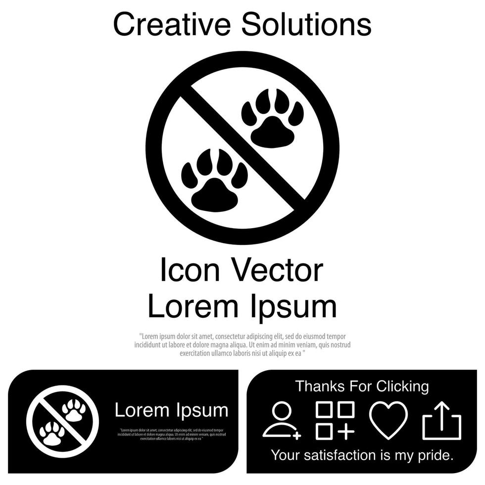 No Trace of Animals Icon EPS 10 vector