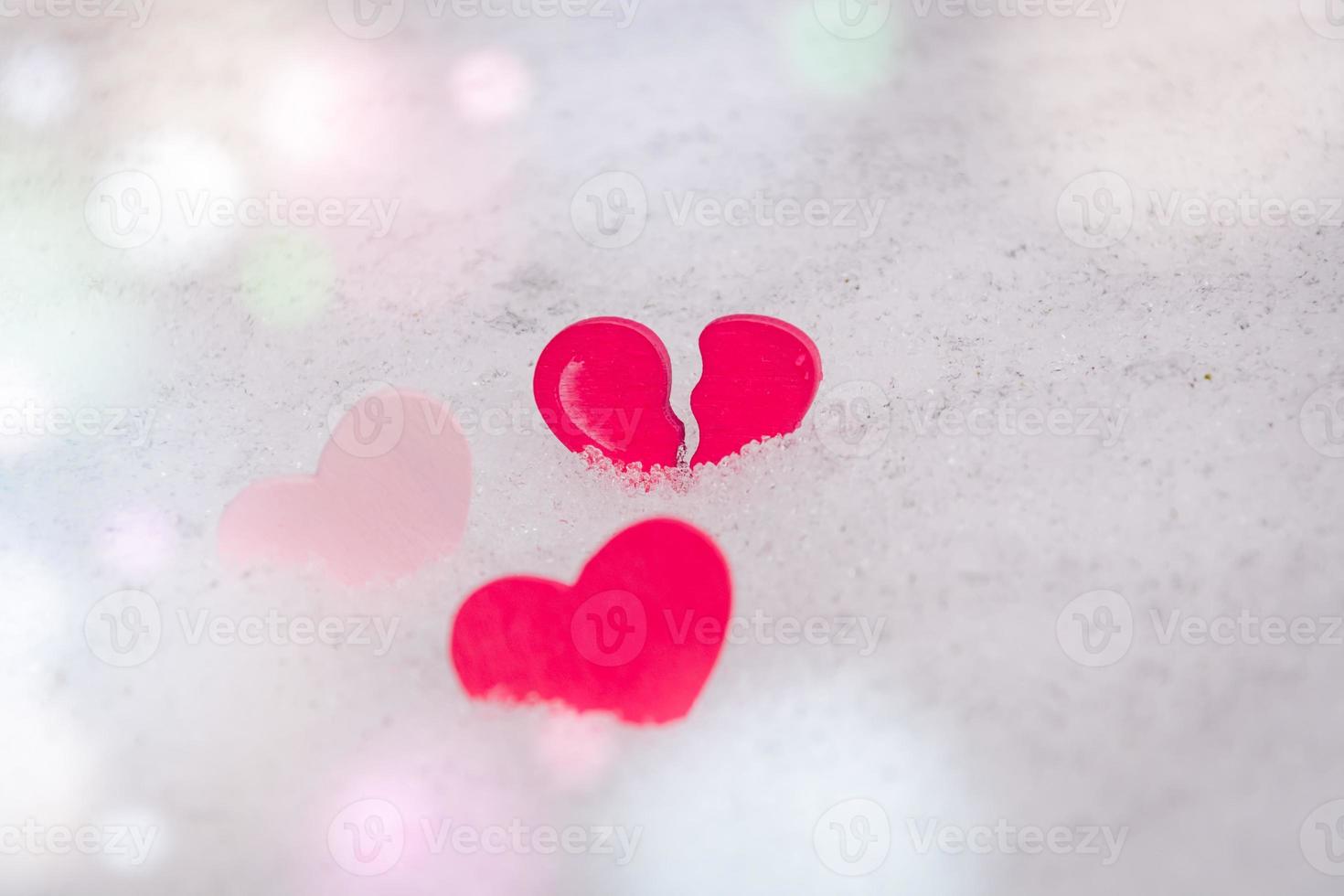 Hearts in snow photo