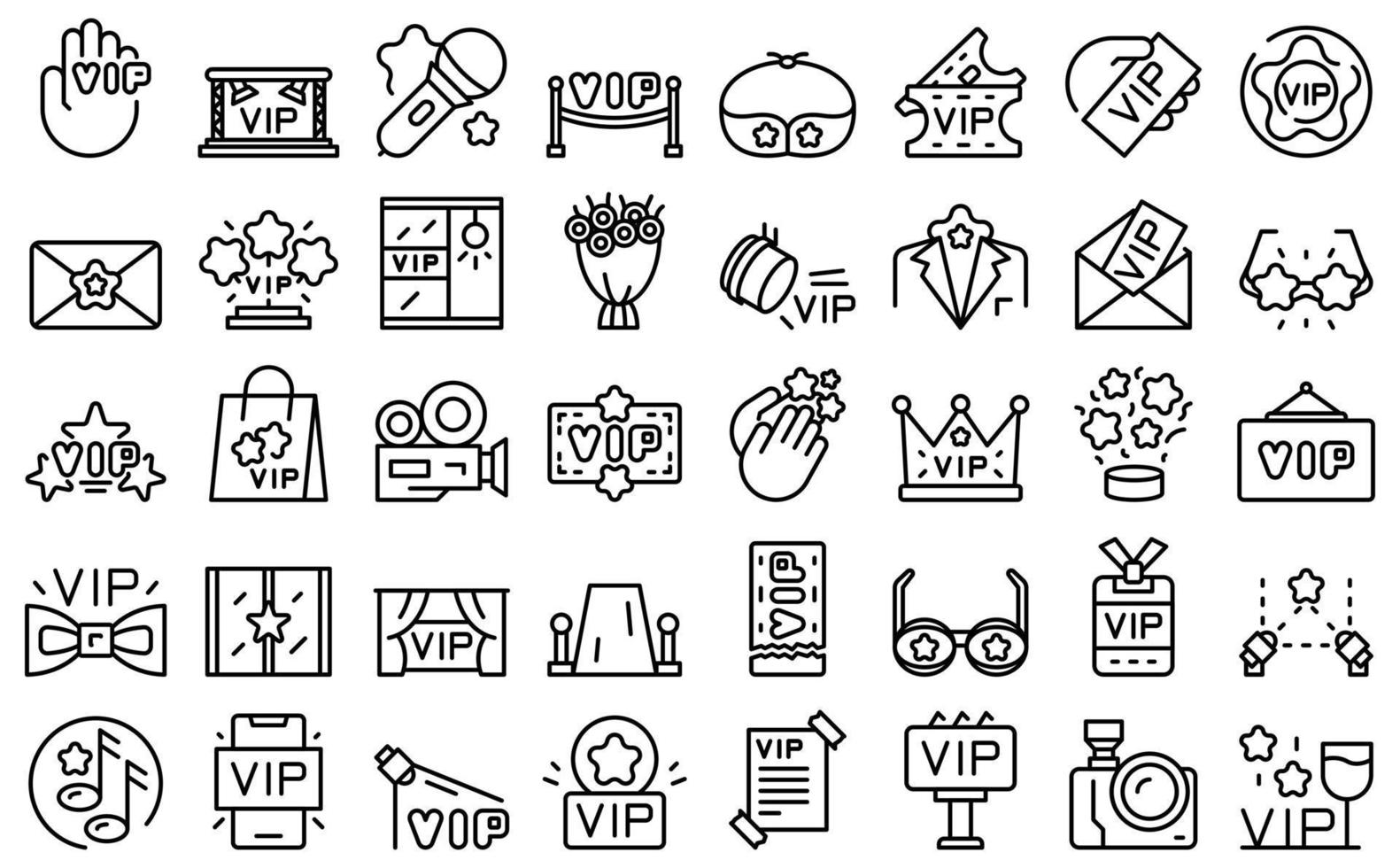 Vip event icons set outline vector. Member club vector