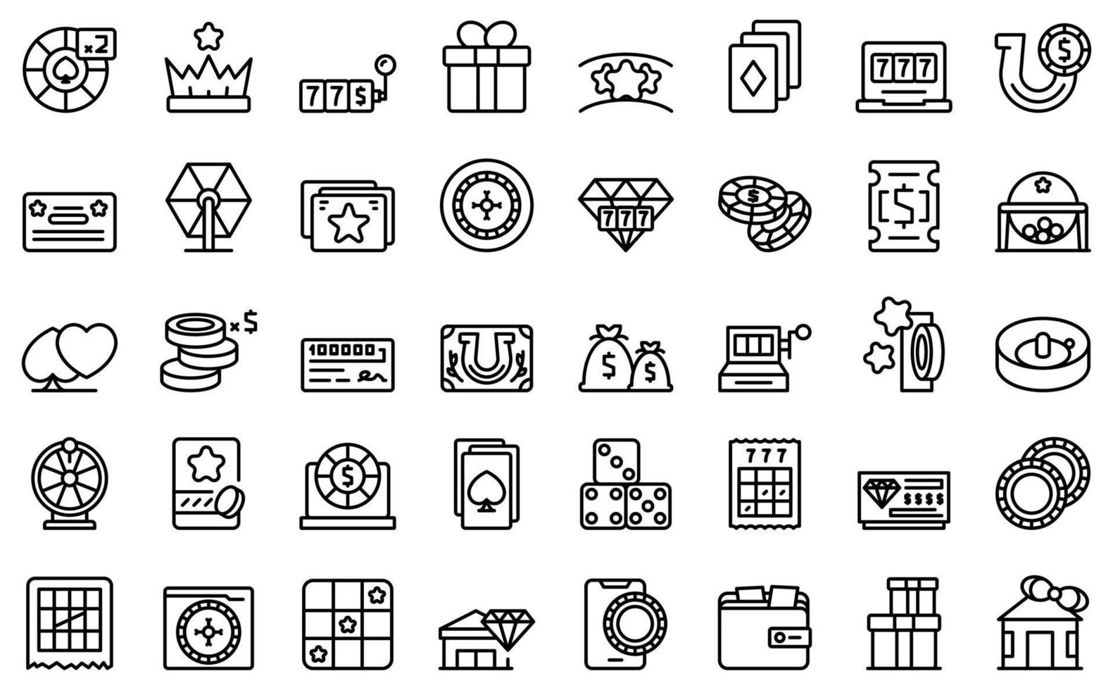 Sweepstake icons set outline vector. Chance activity vector