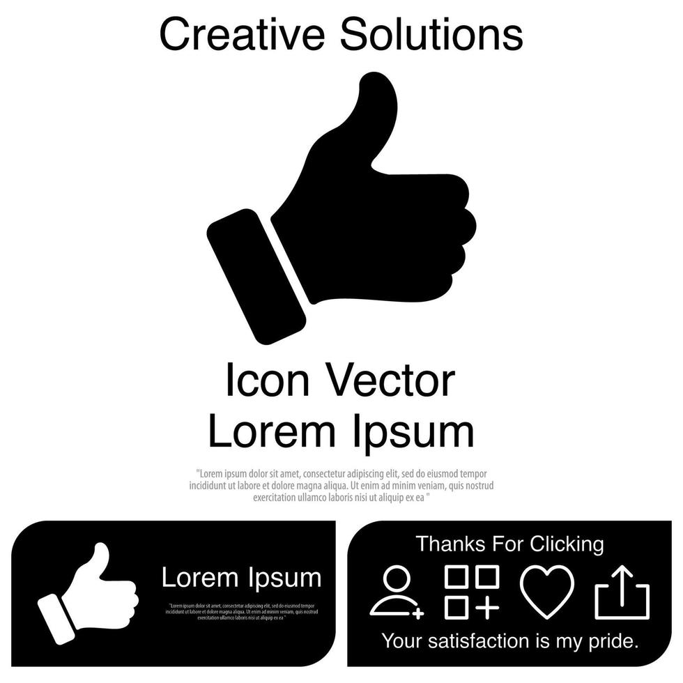 Hand Thumbs Up Icon EPS 10 vector