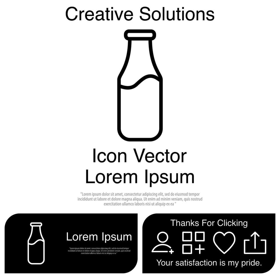 Milk Bottle Icon EPS 10 vector