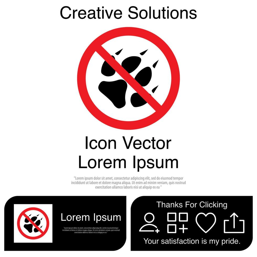 No Animal Paw Icon EPS 10 vector