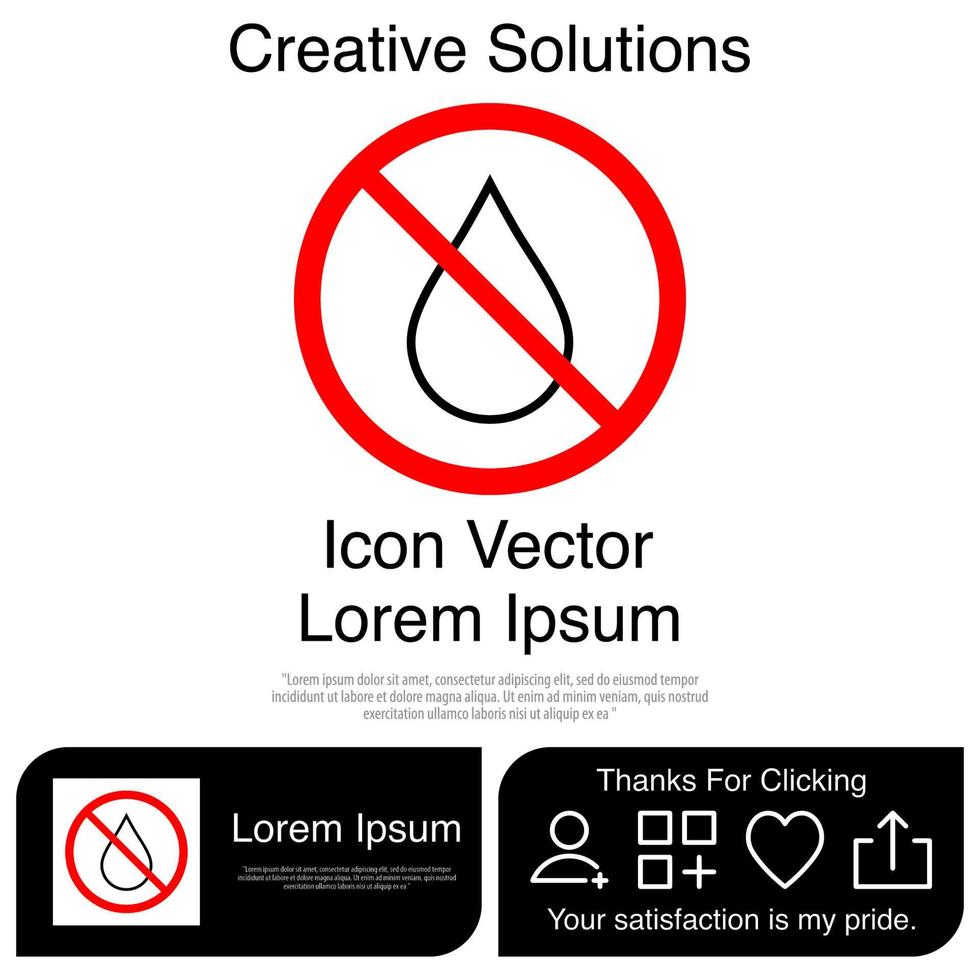 No Drop Water Icon EPS 10 vector