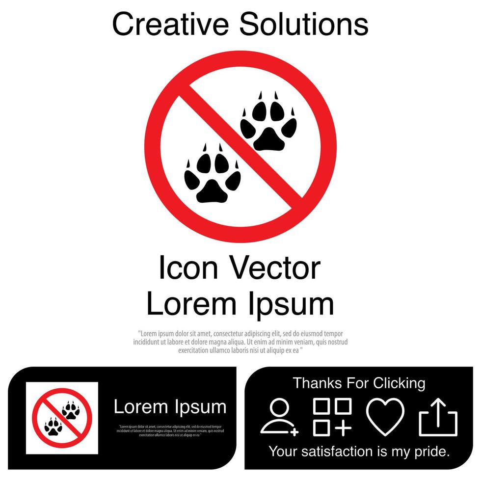 No Animal Paw Icon EPS 10 vector