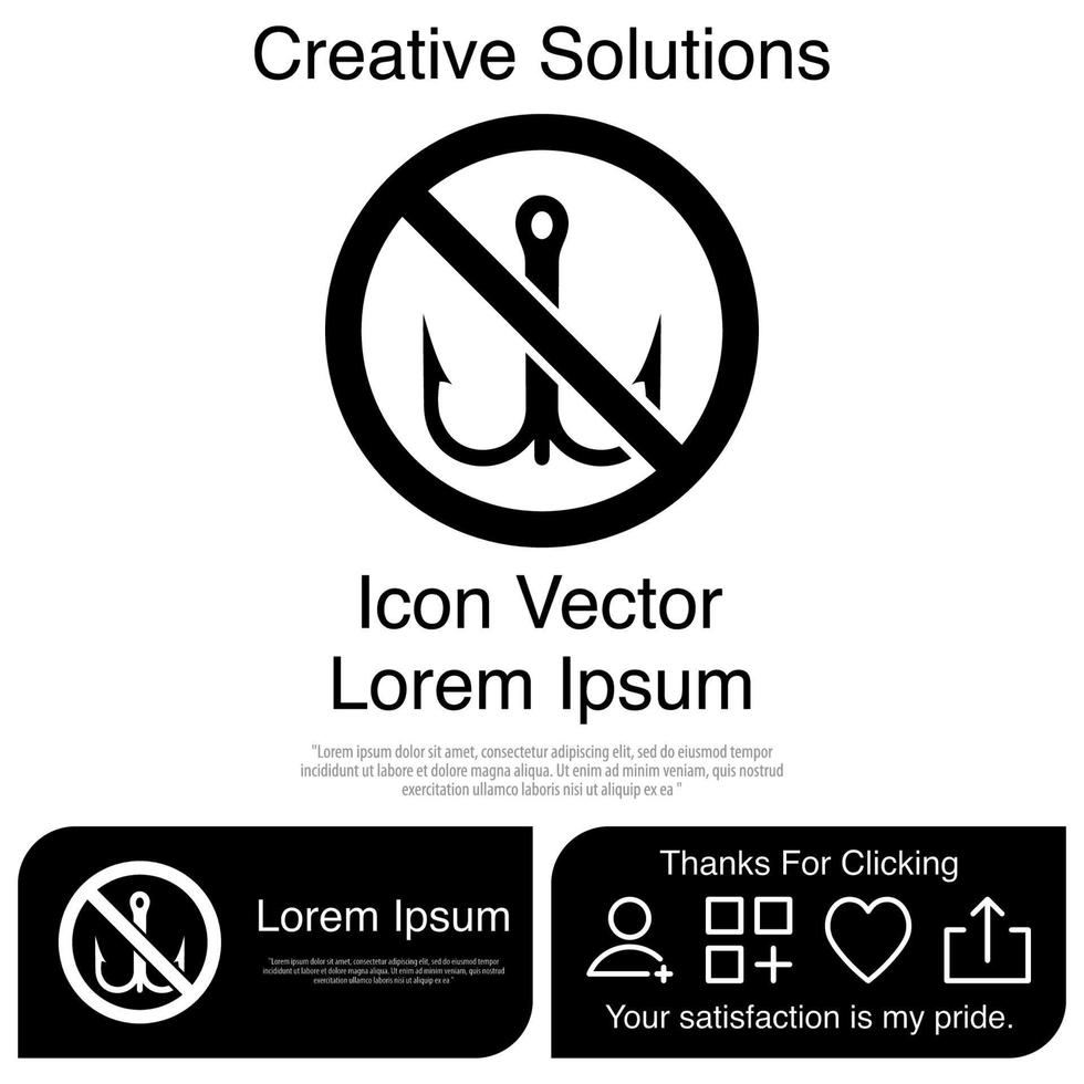 No Fishing sign Icon EPS 10 vector