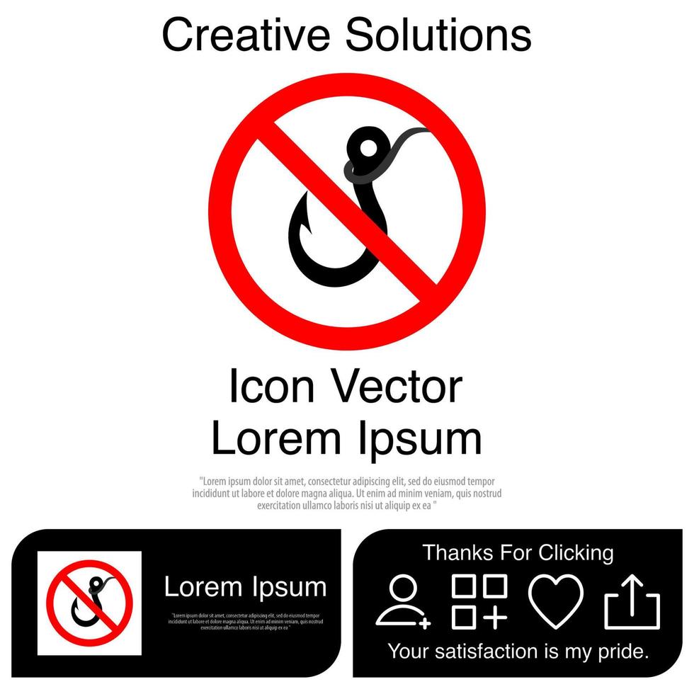 No Fishing sign Icon EPS 10 vector