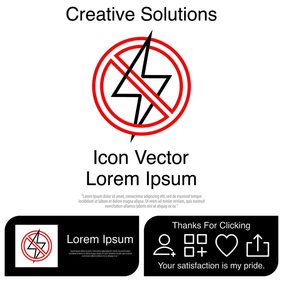 No Lightning Icon EPS 10 vector