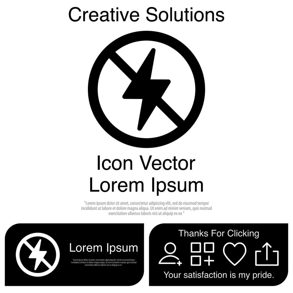 No Lightning Icon EPS 10 vector