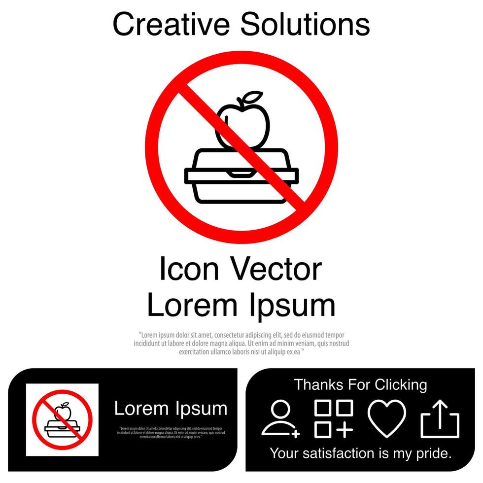 No Lunch Box Icon EPS 10 vector