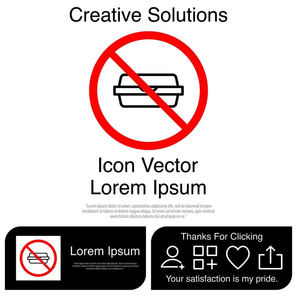 No Lunch Box Icon EPS 10 vector