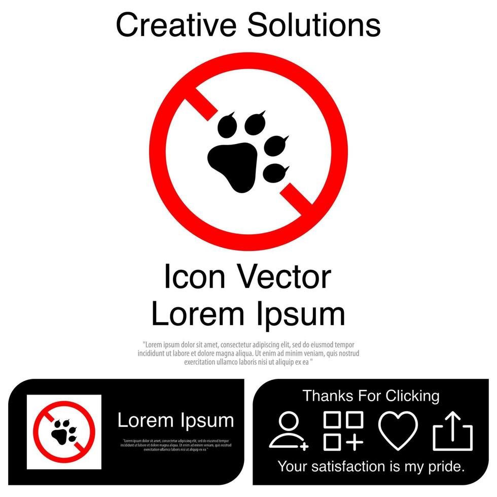 No Trace of Animals Icon EPS 10 vector