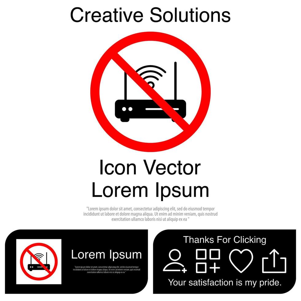 No Router Icon EPS 10 vector