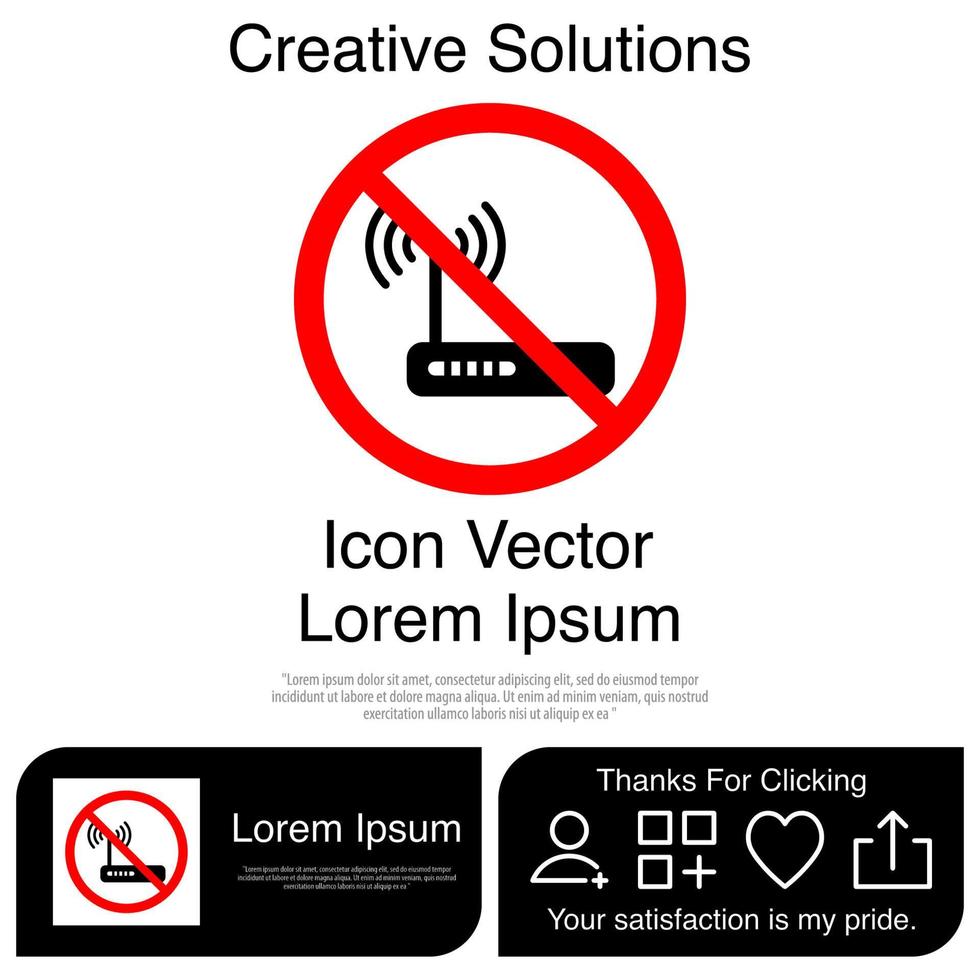 No Router Icon EPS 10 vector