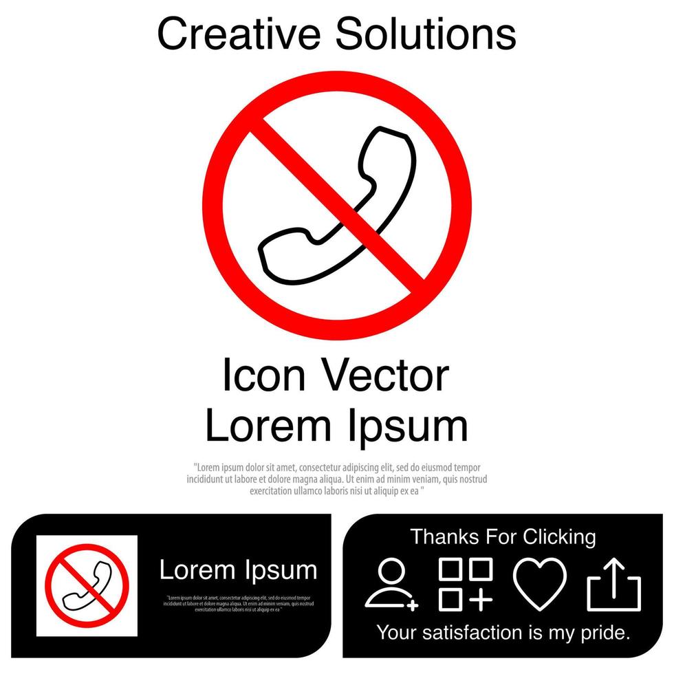 No Telephone Icon EPS 10 vector