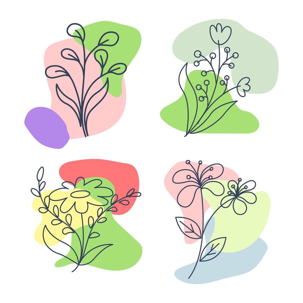 diseño estético de flores vector