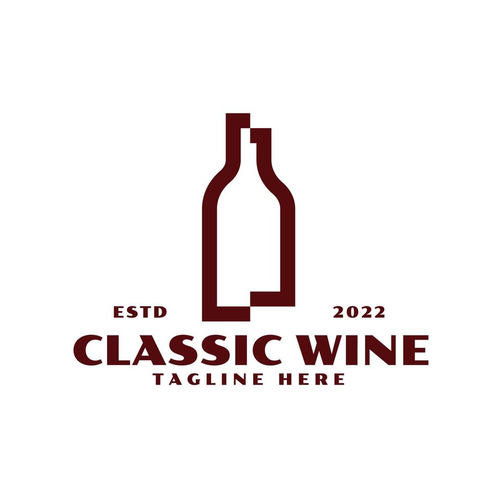 wine bottle logo vector