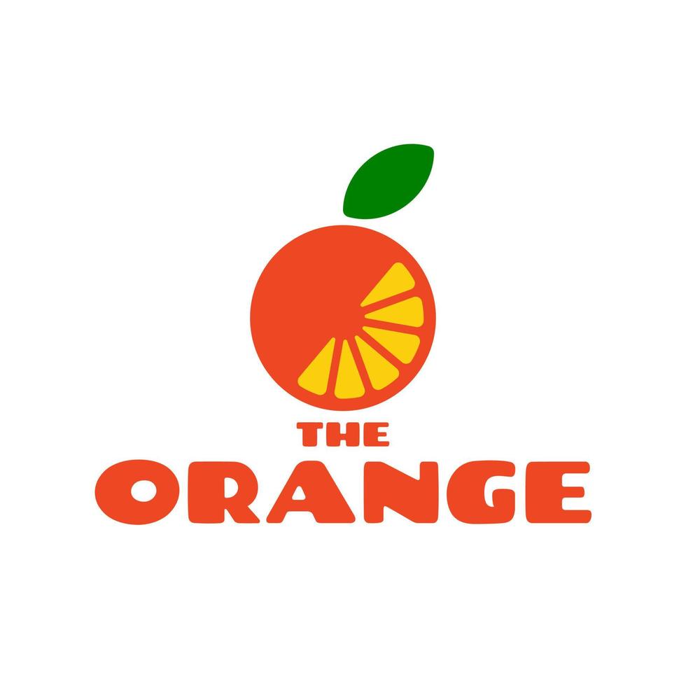orange with pulp logo vector