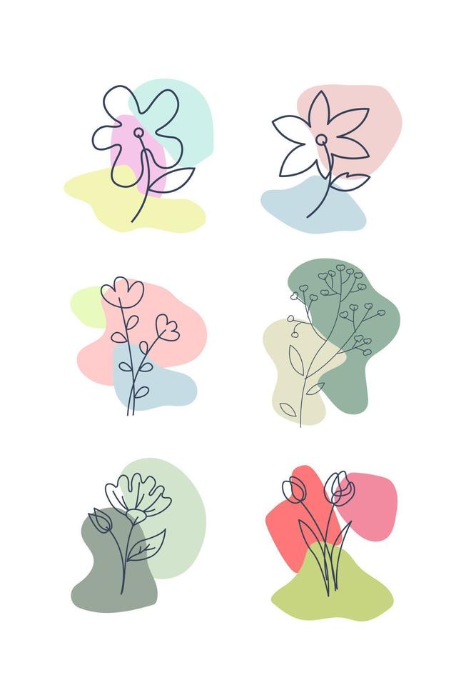 diseño estético de flores vector