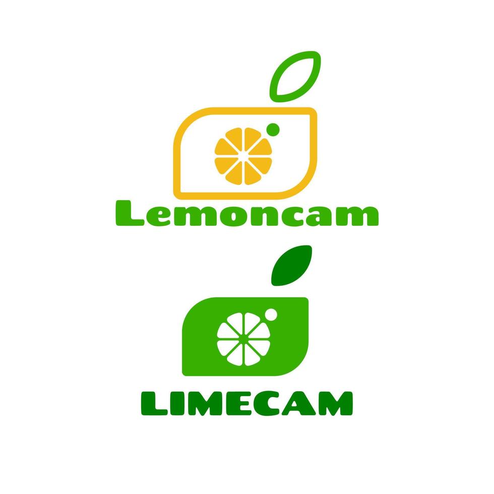 lemon camera logo vector