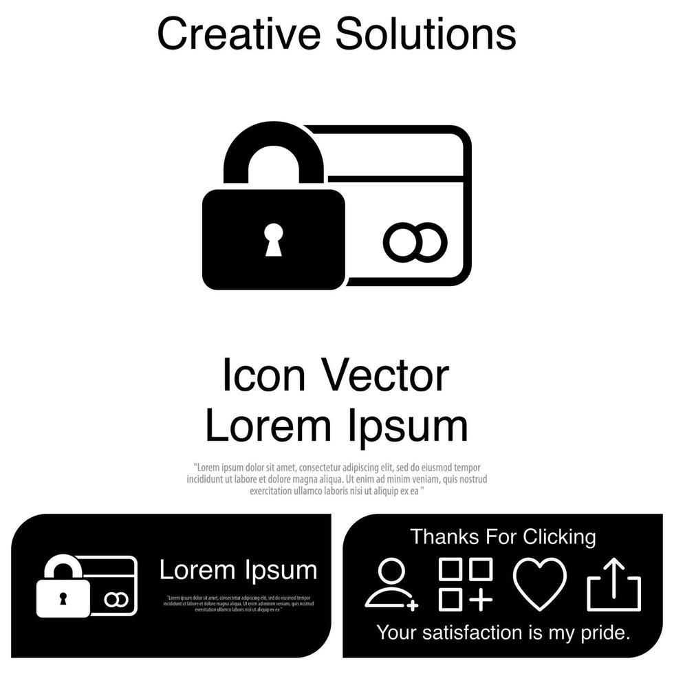tarjeta de crédito con icono de candado eps 10 vector