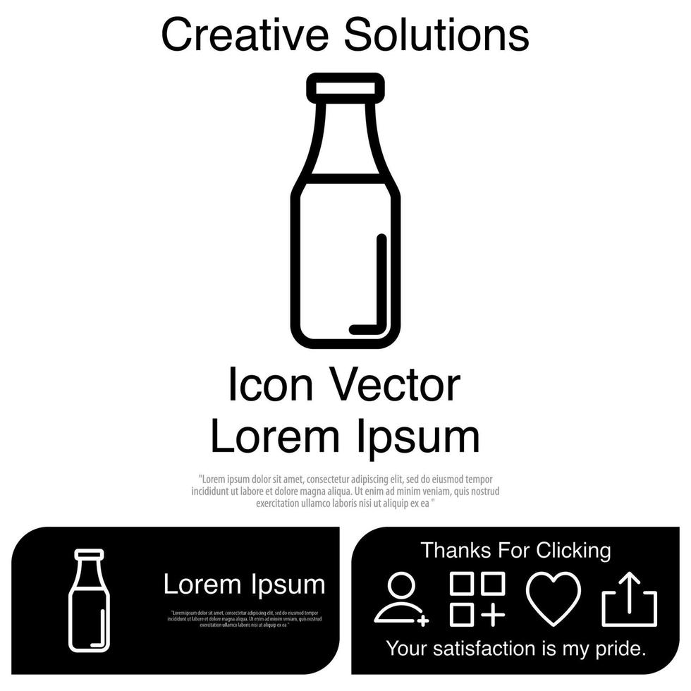 Milk Bottle Icon EPS 10 vector