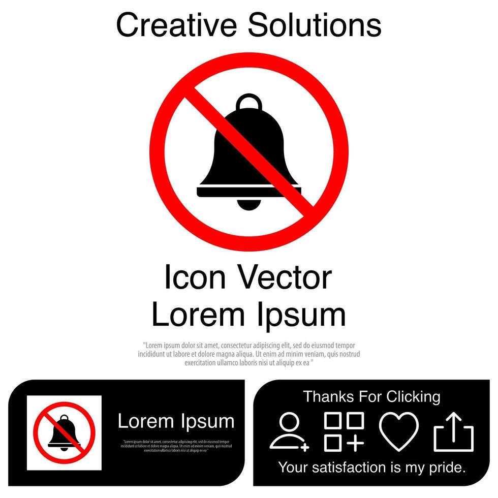 No Bell Icon EPS 10 vector