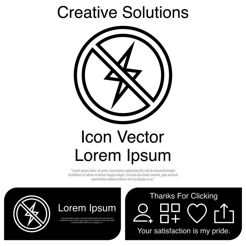 No Lightning Icon EPS 10 vector