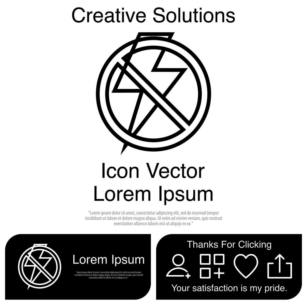 No Lightning Icon EPS 10 vector