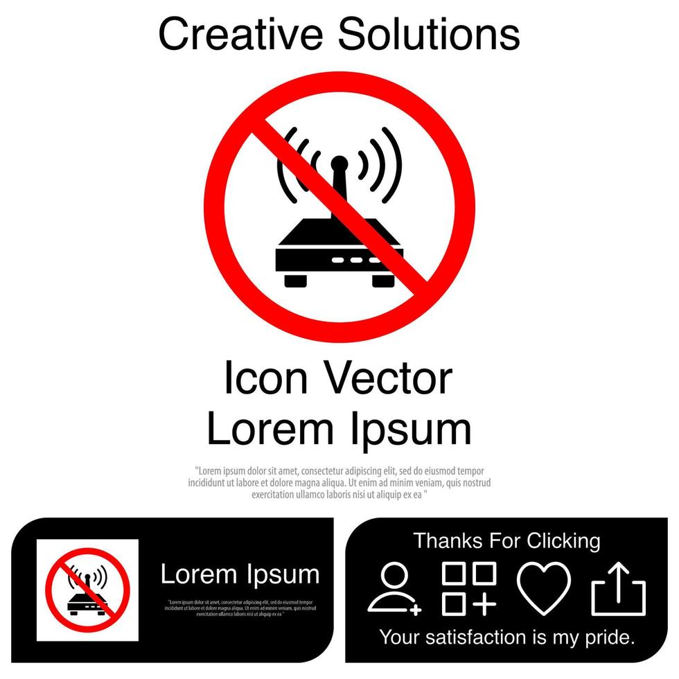 No Router Icon EPS 10 vector