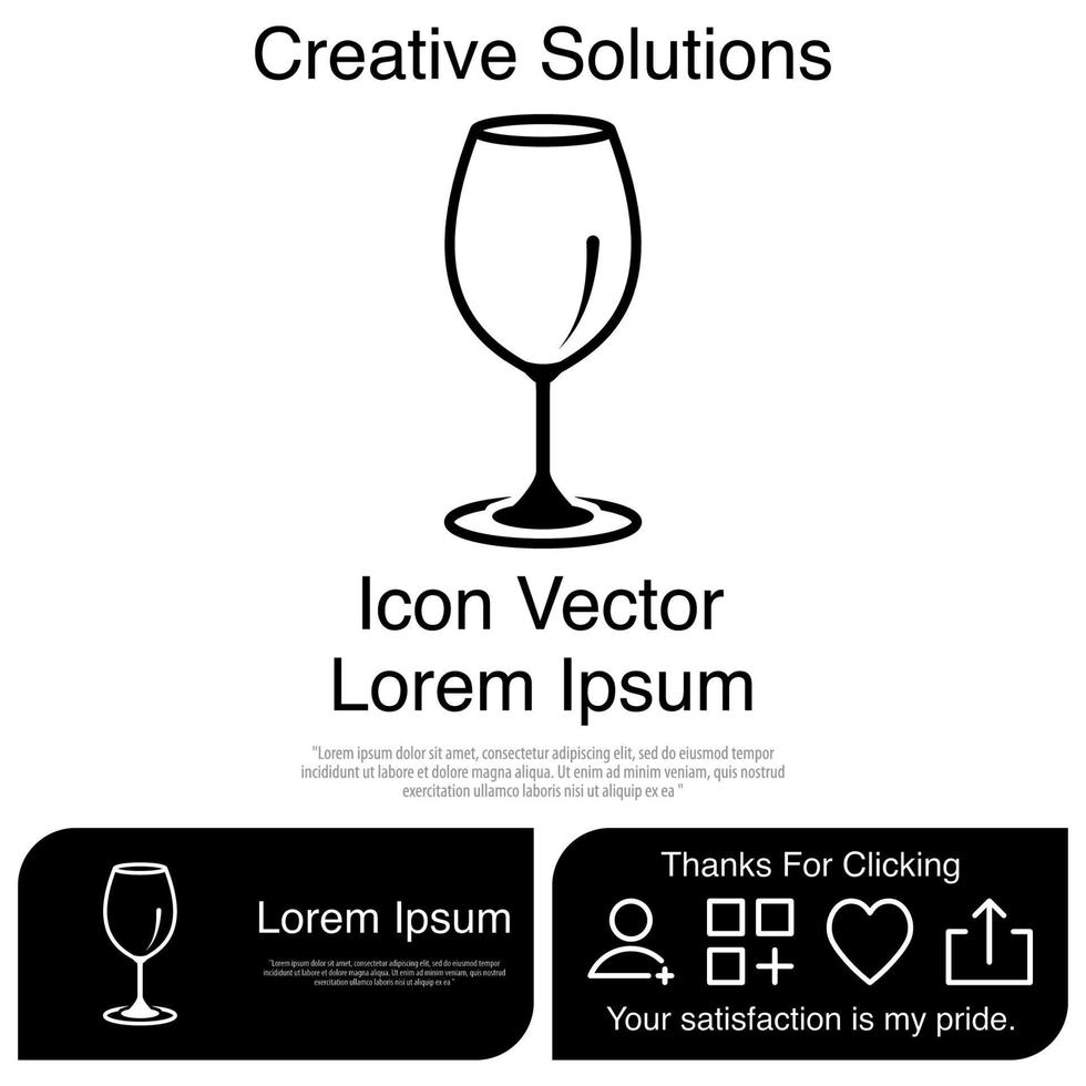 icono de copa de vino eps 10 vector