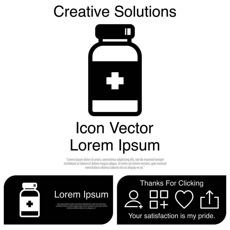 botella píldora icono vector eps 10