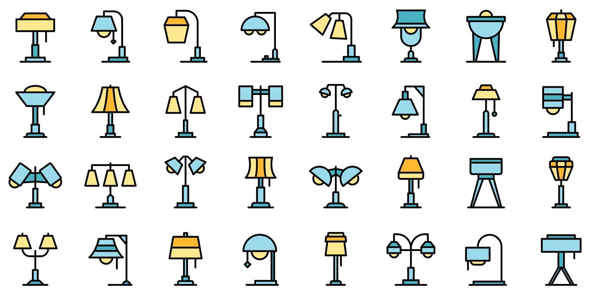 Torchere icons set vector flat