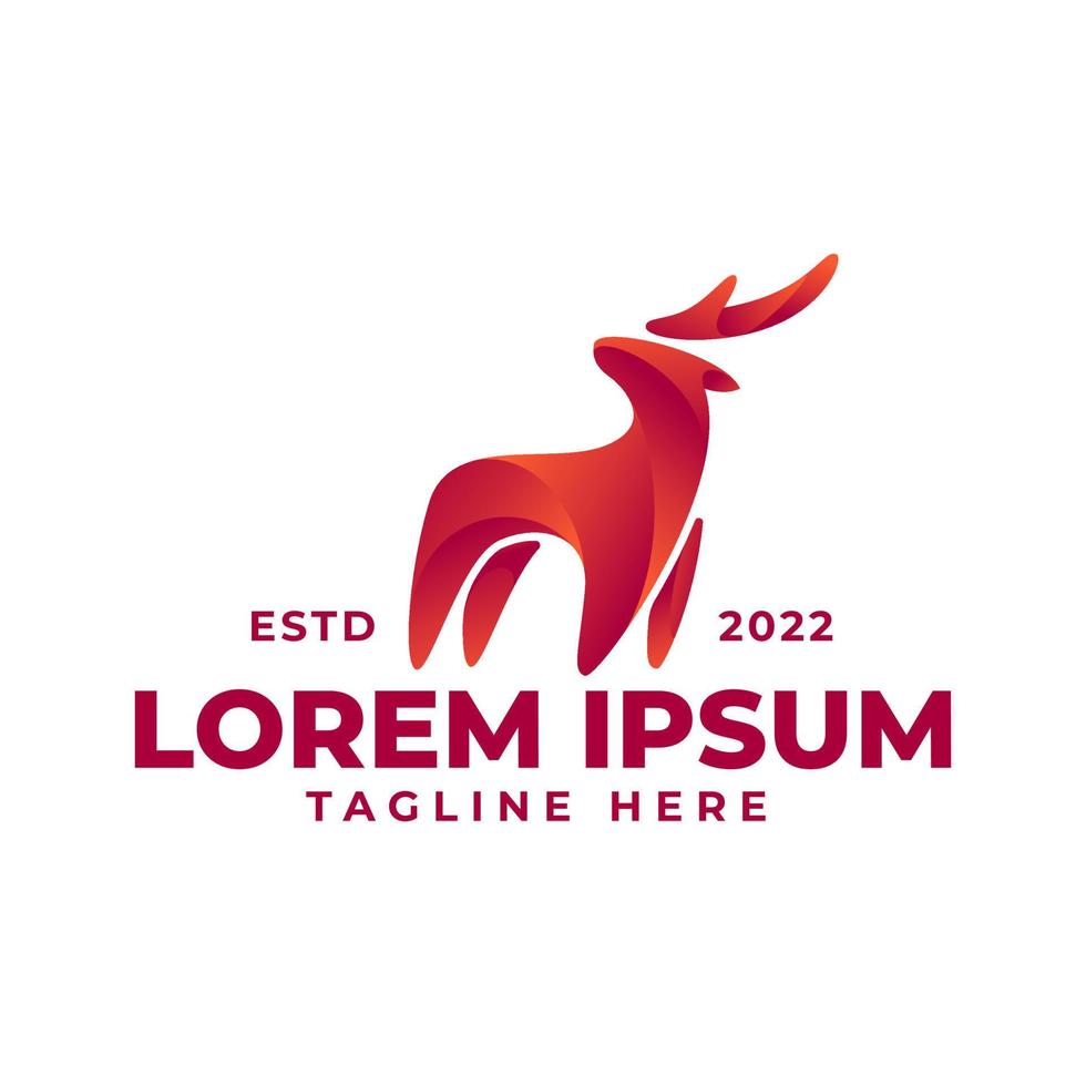 gradient deer logo vector