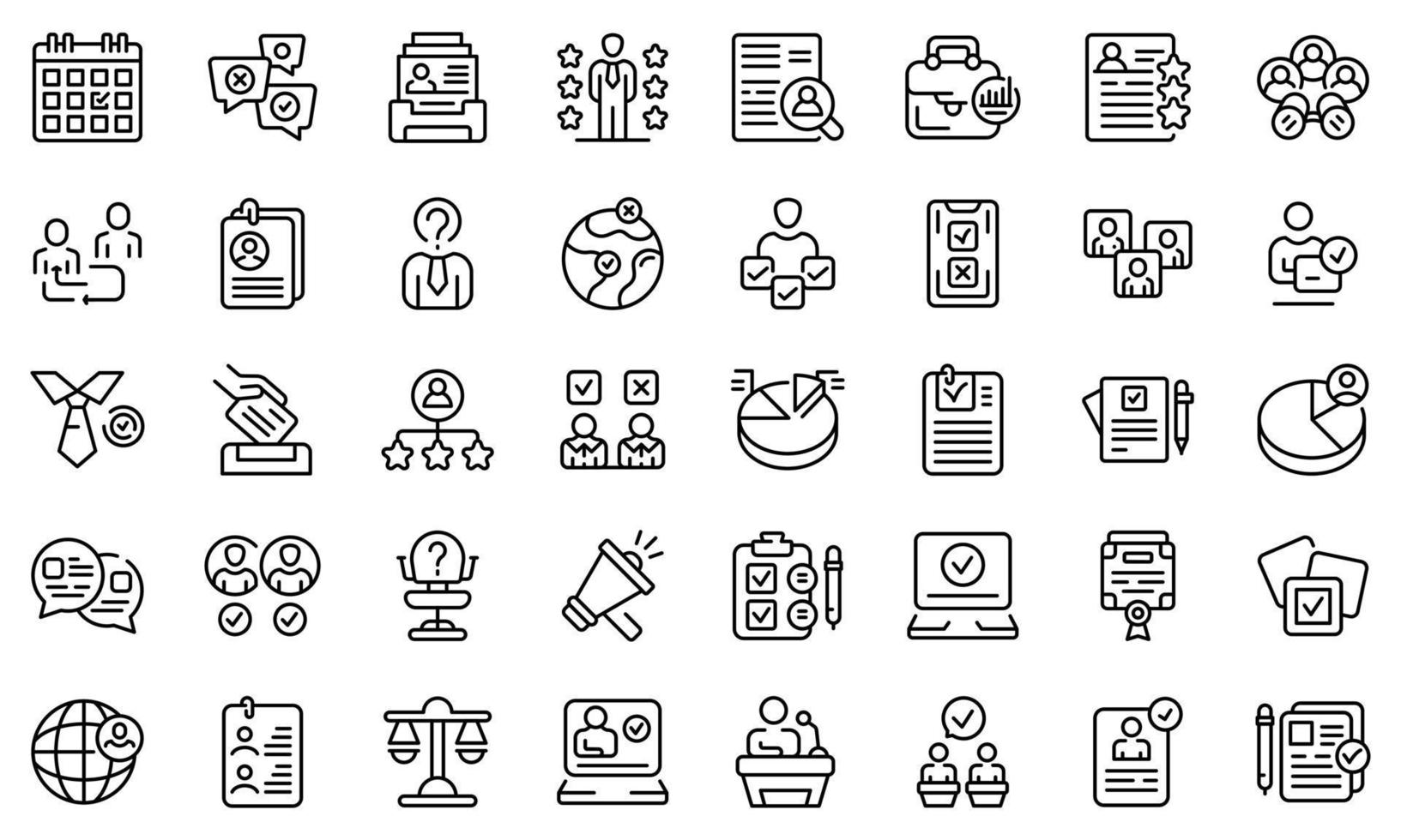 Candidate icons set outline vector. Work man team vector