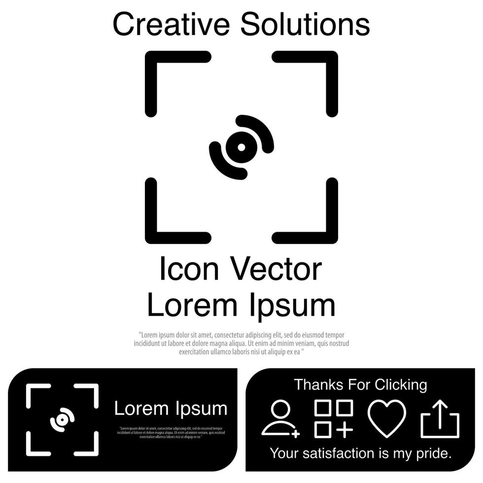 icono de cámara de enfoque automático eps 10 vector