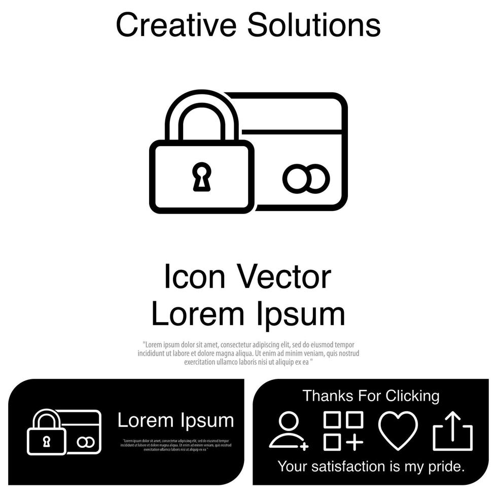 Credit Card With Lock Icon EPS 10 vector