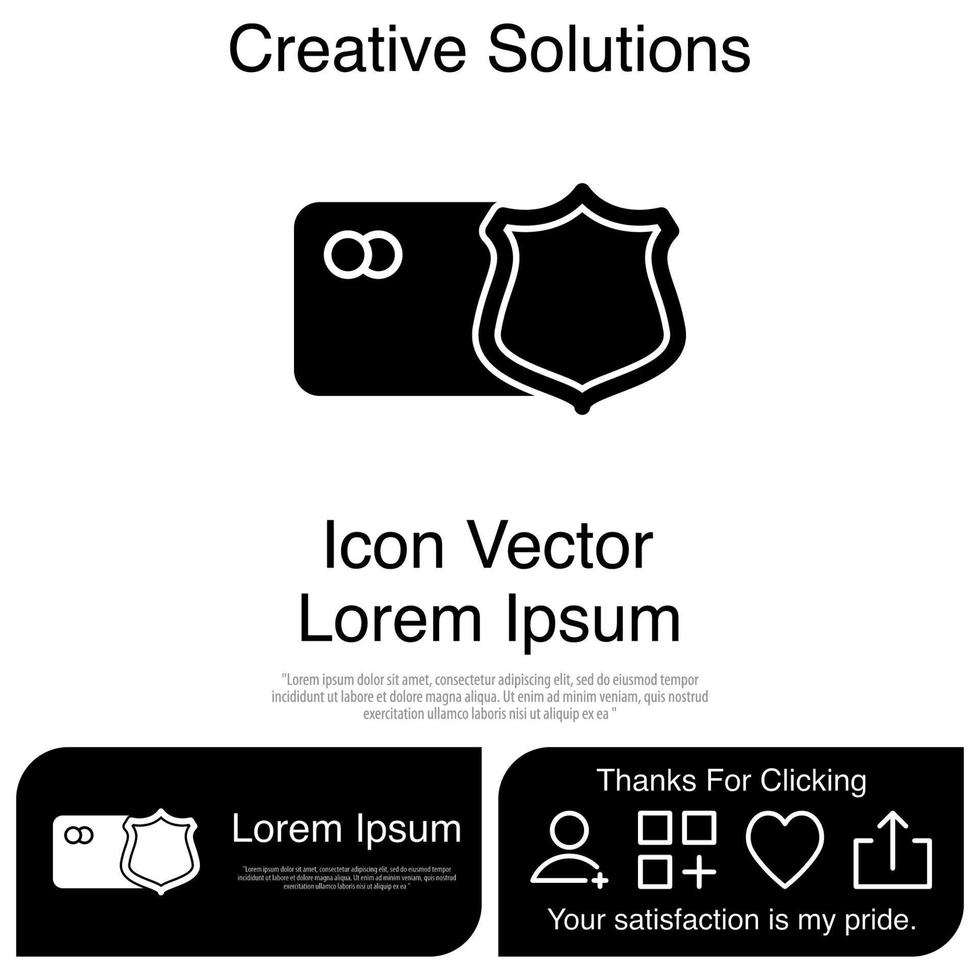 Credit Card With Shield Icon EPS 10 vector