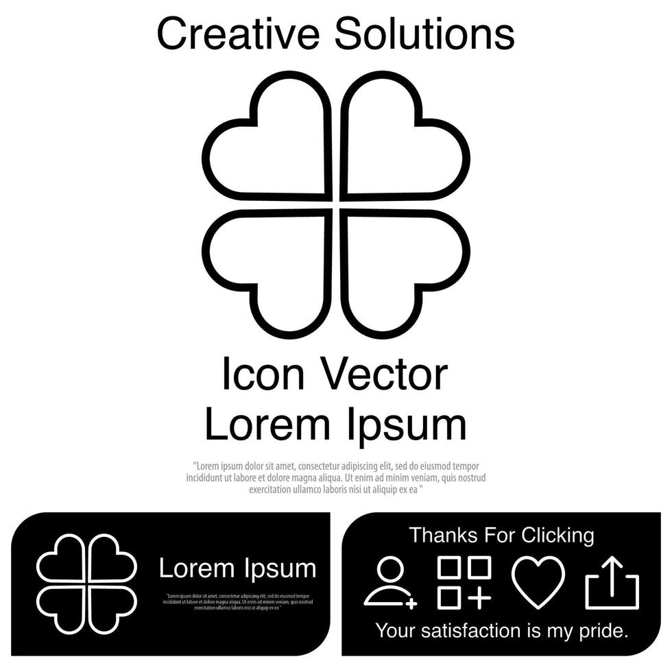Four Leaf Clover Icon EPS 10 vector