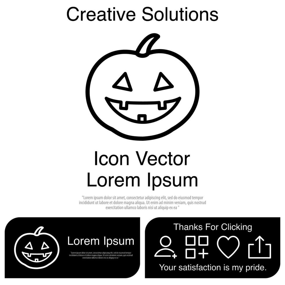 Halloween Pumpkin Icon EPS 10 vector