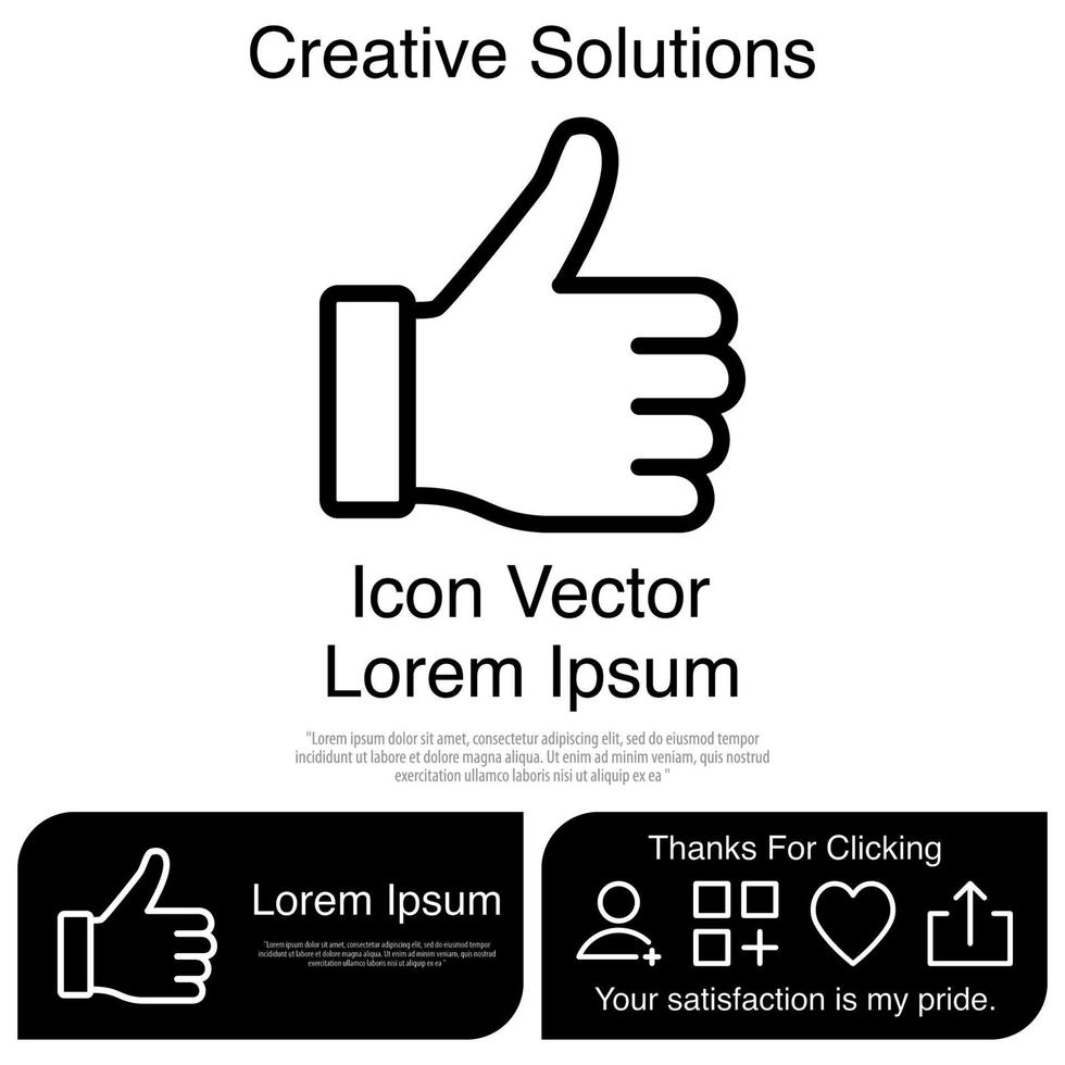 Hand Thumbs Up Icon EPS 10 vector