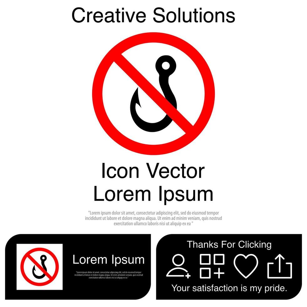 No Fishing sign Icon EPS 10 vector