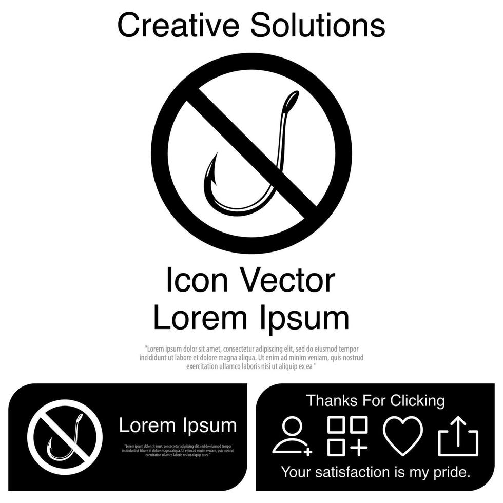 No Fishing sign Icon EPS 10 vector