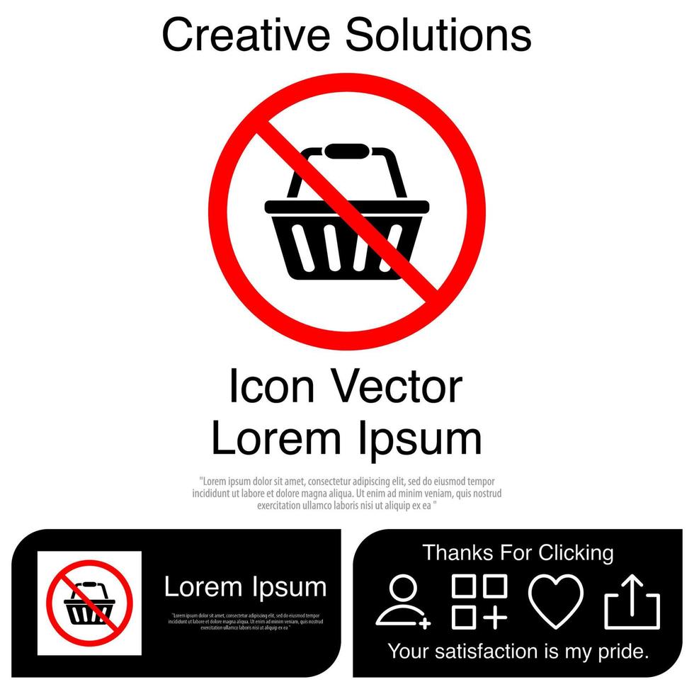 No Market Basket Icon EPS 10 vector