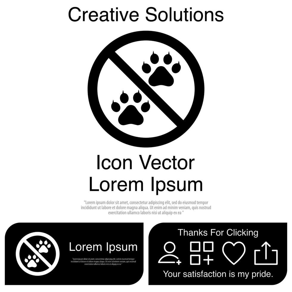 No Trace of Animals Icon EPS 10 vector