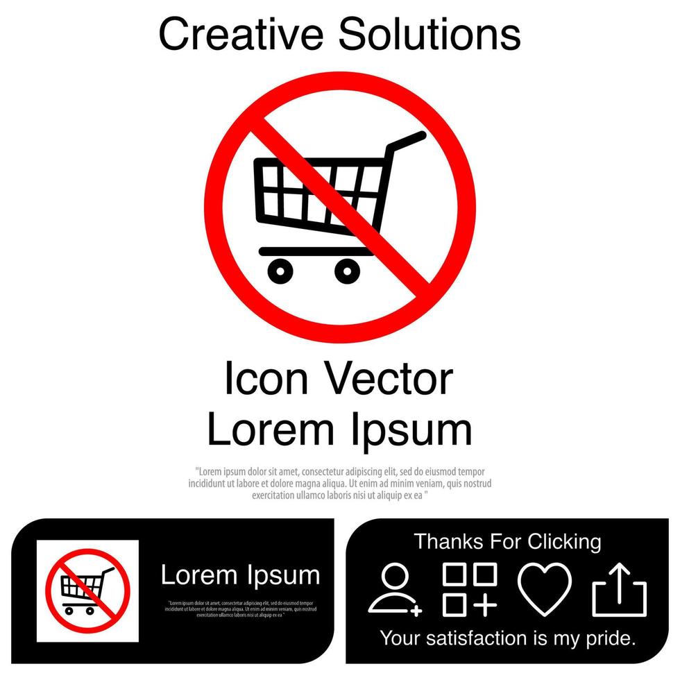 No Trolley Icon EPS 10 vector