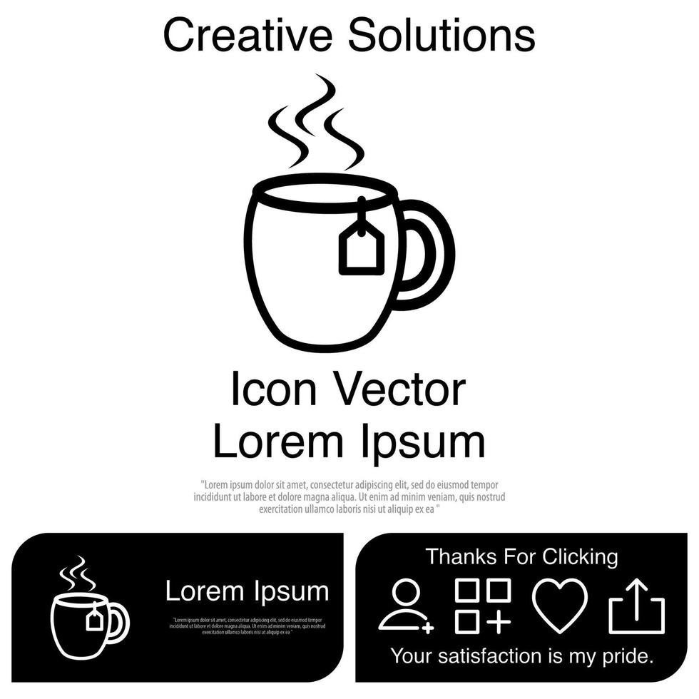 icono de taza de té eps 10 vector