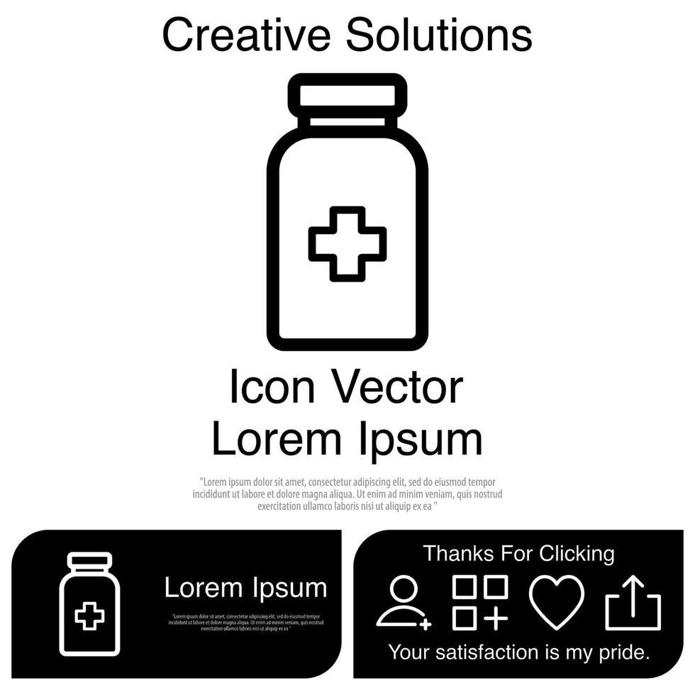 Bottle Pill Icon Vector EPS 10