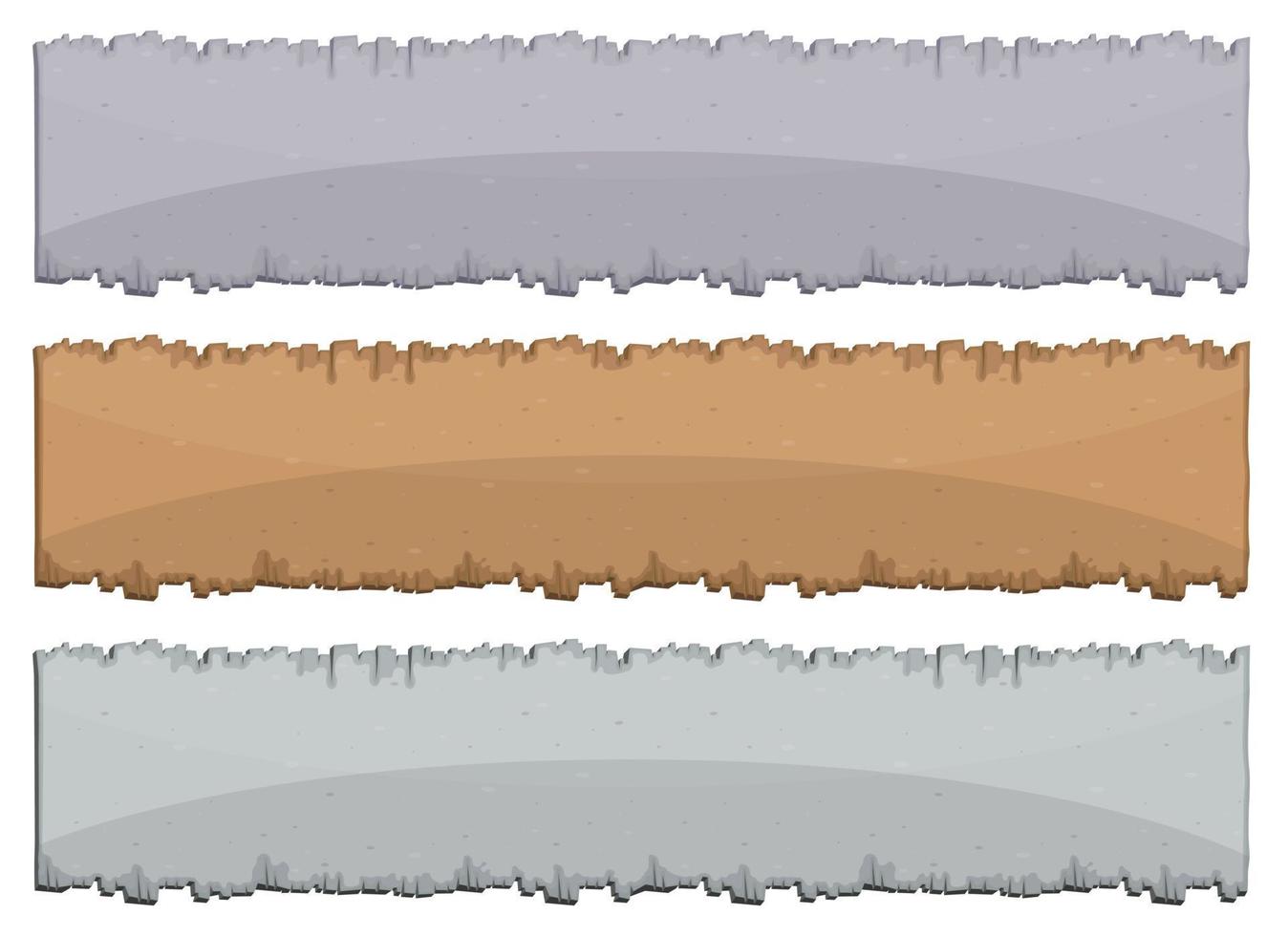 tablero de piedra, madera y hierro en estilo de dibujos animados vector